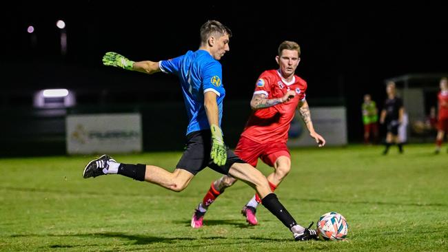 Caloundra goalkeeper Connor Cullen. Picture: Nikki Grigg Photography