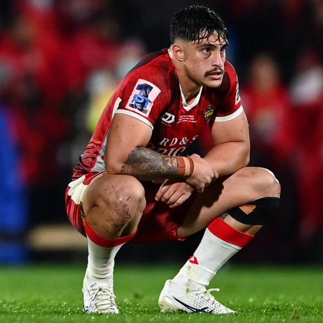 Blues discard Kotoni Staggs playing for Tonga. (Photo by Hannah Peters/Getty Images)