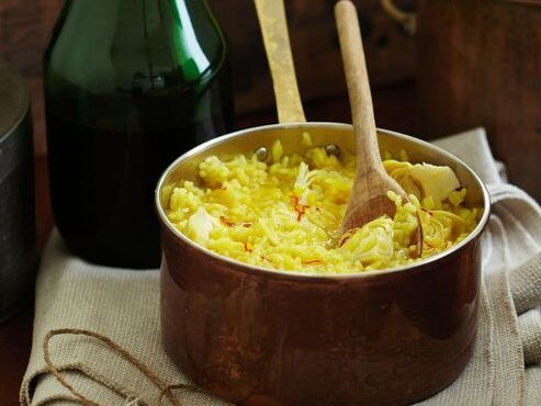 Artichoke and saffron risotto.