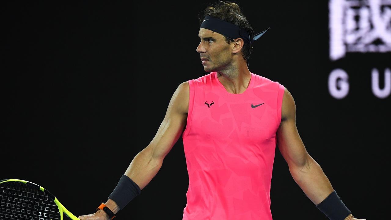 Rafael Nadal challenged a call on match point rather than playing the ball. He was right to do so. (Photo by William WEST / AFP)