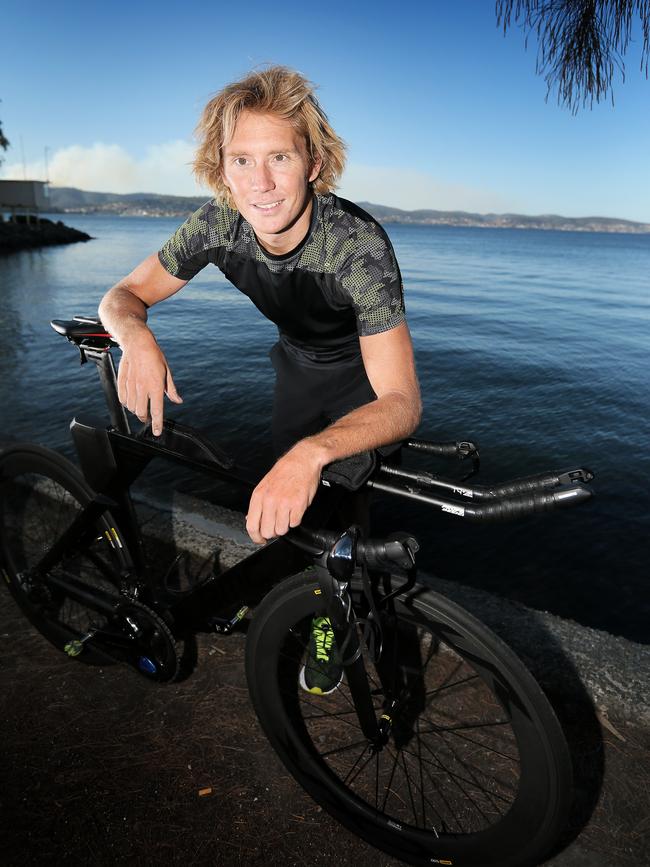 Cameron Wurf pictured in Hobart during a break. Picture: RICHARD JUPE