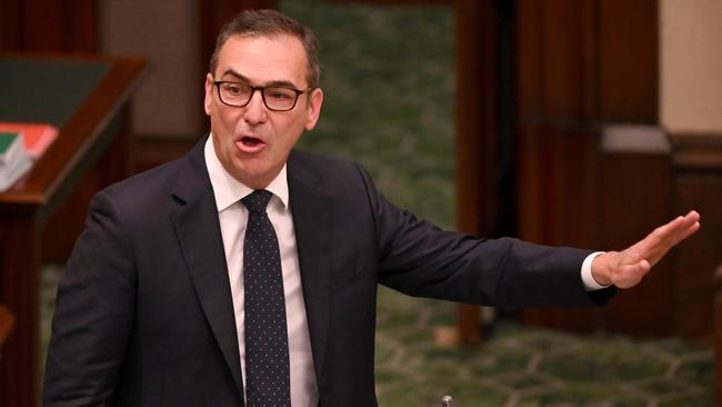 South Australian Premier Steven Marshall during question time at Parliament House in Adelaide on Wedensday. Picture: Naomi Jellicoe