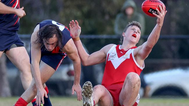 Quinn Clark bagged five goals for the Bloods in a best afield display. Picture: George Salpigtidis