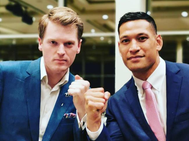 Australian Christian Lobby managing director Martyn Iles with Israel Folau. Picture: Facebook