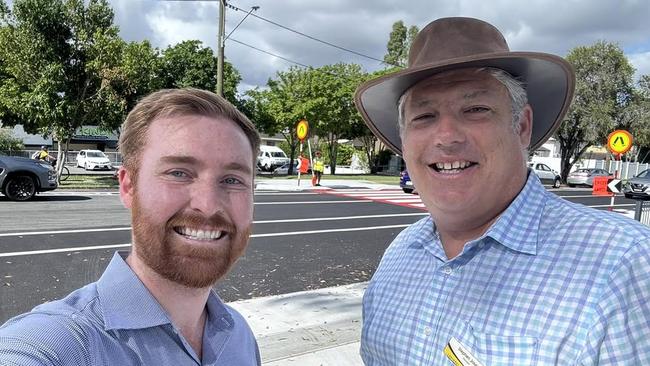 Councillor Joe Wilkinson with Labrador State School principal Stephen Josey who is becoming the principal at Broadbeach State School.