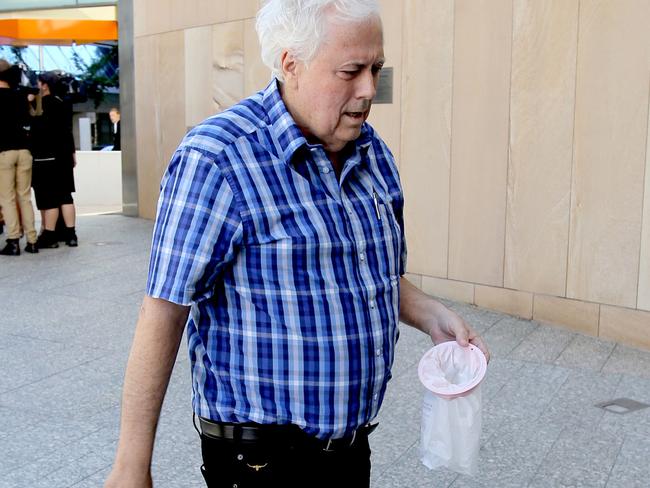 Clive Palmer arrives at the Federal Court, Brisbane.Pic Mark Cranitch.