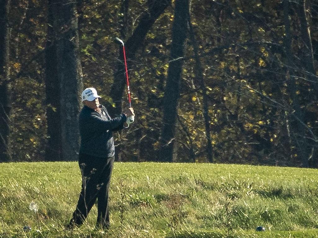 U.S. President Donald Trump golfs at Trump National Golf Club, on November 7 in Sterling, Virginia. Picture: Al Drago