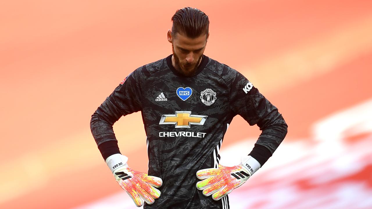 David De Gea had a horror day. (Photo by Andy Rain/Pool via Getty Images)