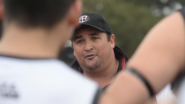 Hayden Stanton coaching in the Eastern league in 2015. Picture: Susan Windmiller