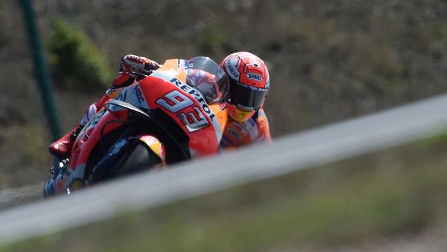 Marc Marquez could only finish 10th on his Honda in practice. Picture: AFP