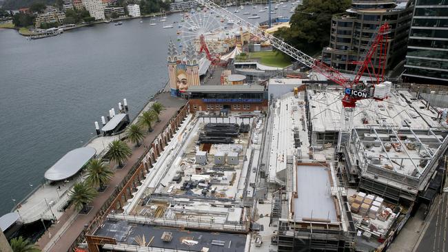 A photo of construction work on the North Sydney Olympic Pool. Picture: John Appleyard