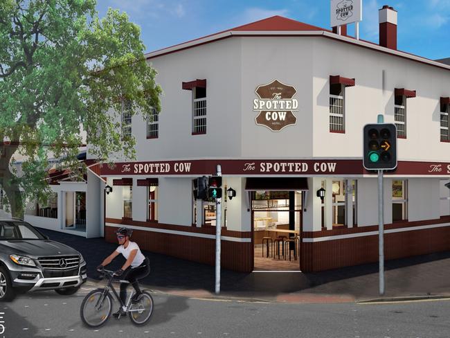 Concept art for the new Spotted Cow in Toowoomba, which has been bought by Hallmark Group.