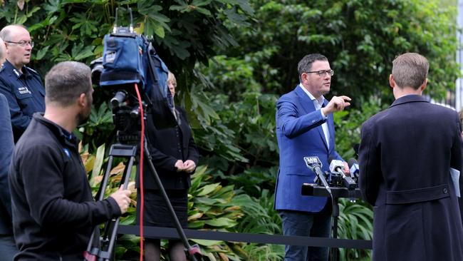 Victoria Premier Daniel Andrews outlines Victoria's response to the coronavirus outbreak. Picture: Andrew Henshaw