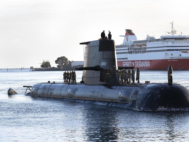 Australian local businesses and the French government were both blindsided by Scott Morrison’s announcement to scrap the French deal. Picture: POIS Andrew Dakin/Australian Defence Force via Getty Images