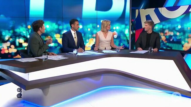 Robert Irwin discusses the Oscars snub with other panel members. Picture: Network Ten.