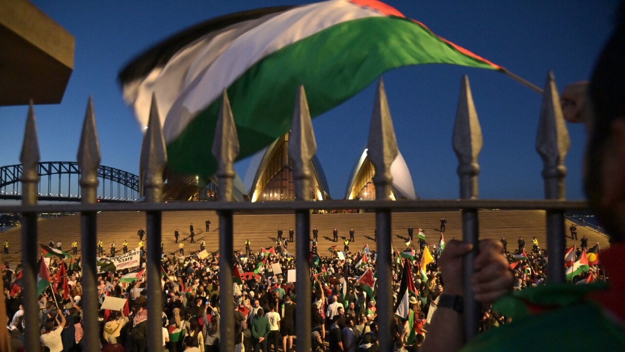 Pro-Palestine rally shouting ‘violent language’ outside Opera House