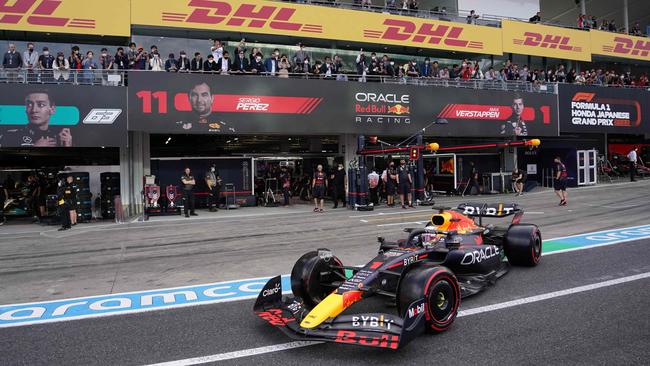 Red Bull Racing's Dutch driver Max Verstappen drives