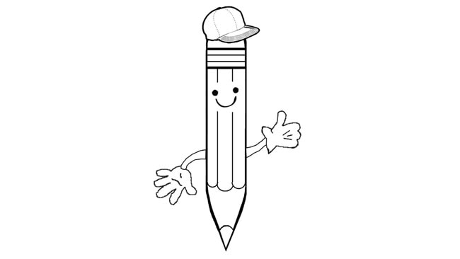 Colouring page: Mr Pencil | The Courier Mail