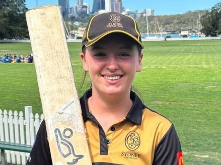 Olivia Pelly, Sydney Cricket Club, Brewer Shield, NSW Women's Premier Cricket, 2024-25. Supplied: Sydney Cricket Club