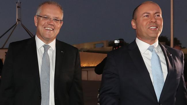 Prime Minister Scott Morrison and Treasurer Josh Frydenberg. Picture: Kym Smith