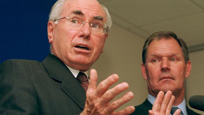 Then Prime Minister John Howard and Robert Doyle at Liberal headquarters in 2002.