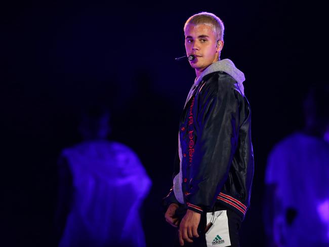 Justin Bieber rewarded the 70,000 of his fans at ANZ Stadium with a pop star show befitting his stature in the industry. Picture: Jonathan Ng