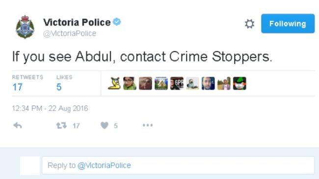 Victoria Police Tweet: ‘If You See Abdul, Contact Crime Stoppers ...