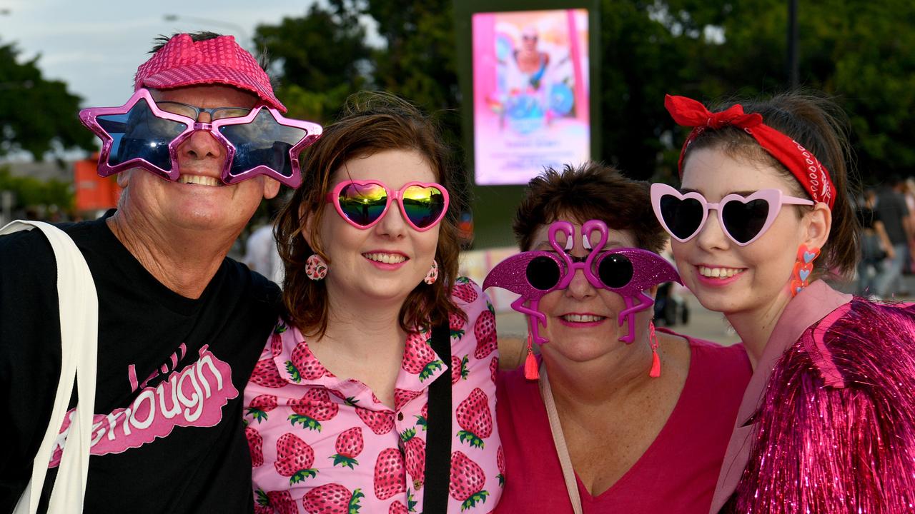 Socials at Pink convert at Townsville's Quensland Country Bank Stadium. Trevor, Kerri, Maddie and Ellie Borger. Picture: Evan Morgan