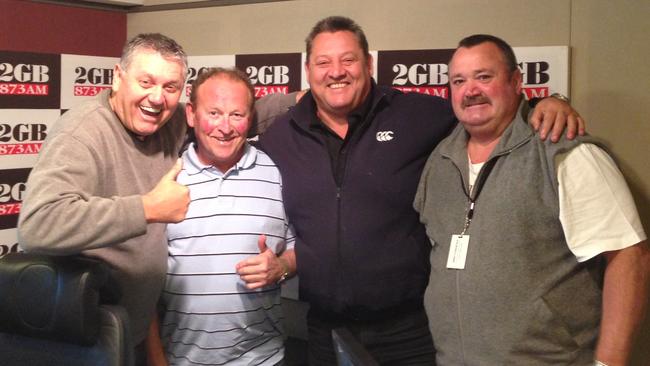 Buzz Rothfield with 2GB's Continuous Call Team - Ray Hadley, Steve "Blocker'' Roach and Darryl Brohman