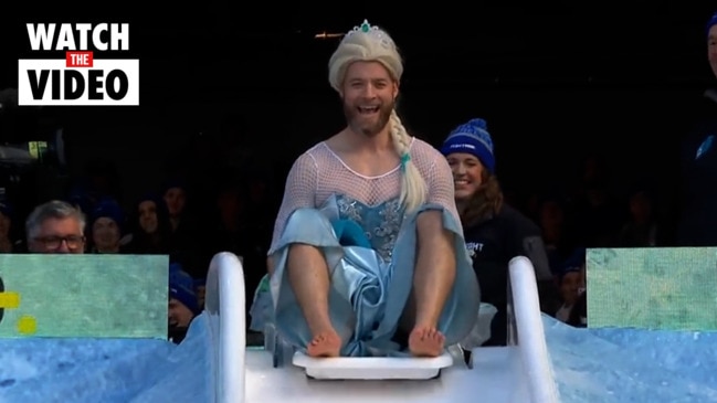 Hamish Blake, Ash Barty among celebrities sliding to fight MND at Big