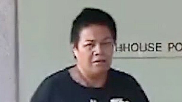 The mother of Broncos player Payne Haas, Uiatu “Joan” Taufua, 46, shortly after her arrest in December. Source: 9 News.