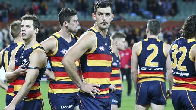 What’s up with Adelaide? The Crows have lost two in a row. Picture: Sarah Reed