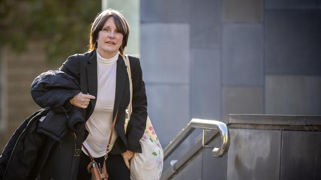 Natasha Lakaev arrives at the Supreme Court of Tasmania, Hobart.