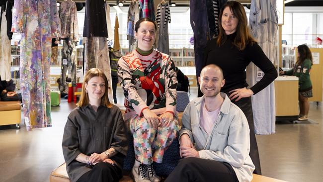 SALA Festival launches its new online outlet Shop SALA. Acting chief executive Bridget Alfred, back right, with artists Charlotte Tatton, Lucinda Penn and Billy Oakley. Picture: Kelsey Zafiridis