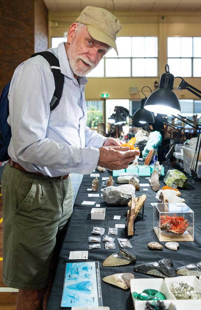 Gemfest customer John Hayward at the Rameen Minerals stall. Gemfest is hosted by Toowoomba Lapidary Club at Centenary Heights State High School, Saturday, October 19, 2024. Picture: Kevin Farmer