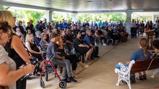 Hundreds attended the funeral service for Nightcliff Friendly Grocer owner Linford Feick on Wednesday, May 7 at Resthaven Chapel. Picture: Pema Tamang Pakhrin