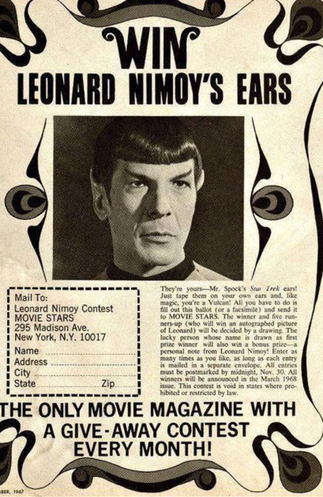 That’s right — in 1967 there was a competition to win Spock’s ears. Picture: OldSchoolAds