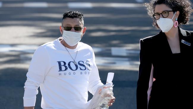 Convicted rapist Mohammed Skaf walks from Long Bay Correctional facility during his release in Sydney. Picture: NCA NewsWire / Dylan Coker