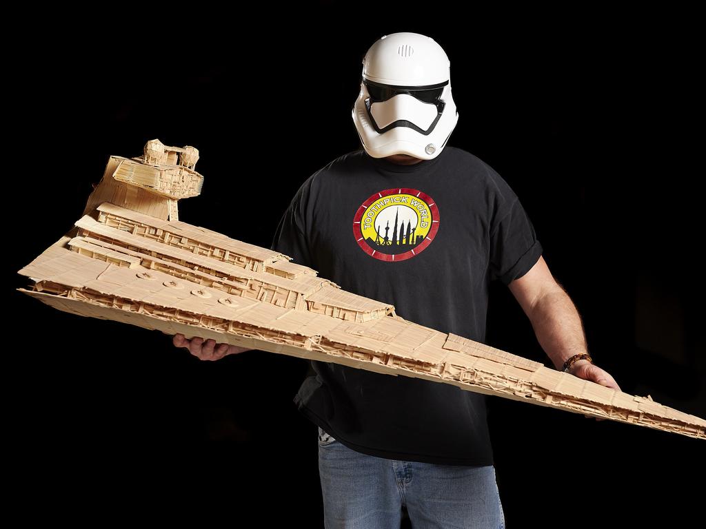 Stan Munro - Largest toothpick star wars destroyer. Picture: Kevin Scott Ramos/Guinness World Records