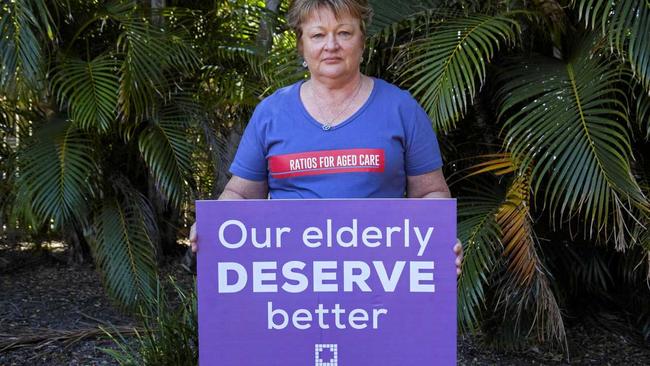 MAKE IT LAW: Former aged care worker and registered nurse of 38 years Carolyn Waters is a delegate and activist for QNMU. Picture: TAHLIA STEHBENS