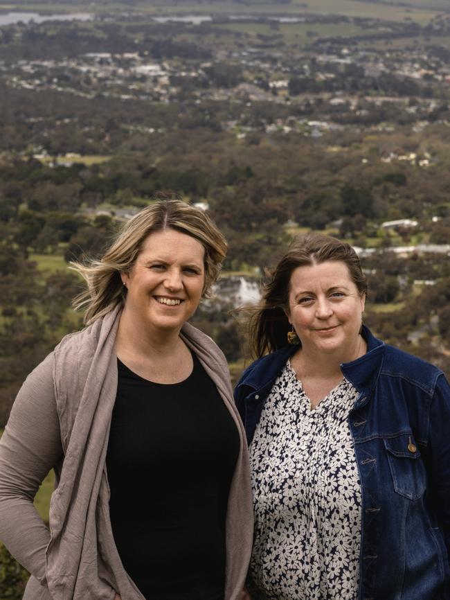 Clinical psychologist Carly McKinnis (right) with educator Tammie Meehan, who are co-founders of One Red Tree Resource Centre mental health services. Picture: Nicole Cleary