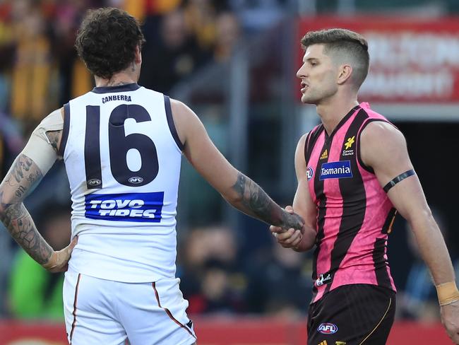 Nathan Wilson and Luke Breust have that hollow feeling after the draw. Picture: AAP