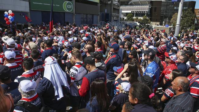 The Sydney Roosters at their fan day in Moore Park. Picture: Justin Lloyd