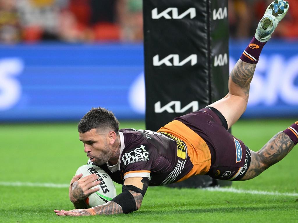 Reynolds scored a late try and set up another to put the Broncos in front in the dying minutes. Picture Getty Images