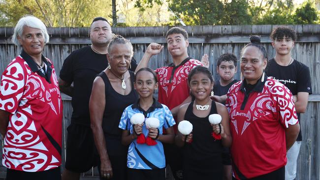 President of Cairns NZ community group Nga Matawaka, Marsha Totorew says that many in her group are waiting anxiously for border restrictions to be eased, so that travel to New Zealand from Cairns will occur unimpeded. (Back row, L-R) Ranginui Martin, Manasseh Robinson, Matariki Martin, Kaia Martin, (front row, L-R) Liz Ngaha, Millie Herewini, Kassidy Ngaha, Oasis Totorewa and Marsha Totorewa at the Salvation Army's Manunda church, where they performed as part of the Harmony Day celebrations in Cairns. Picture: Brendan Radke