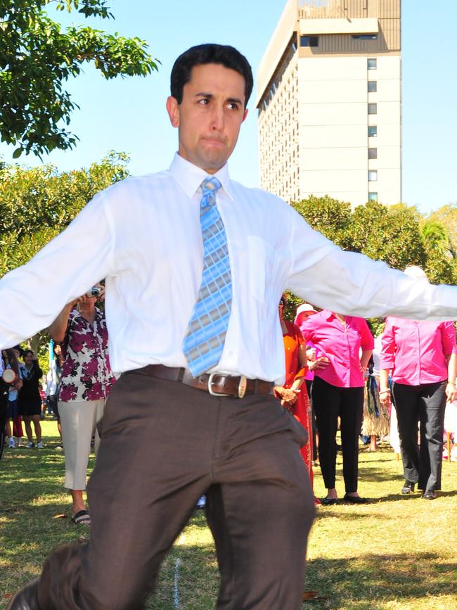 Queensland Premier David Crisafulli at a soccer launch in Townsville.