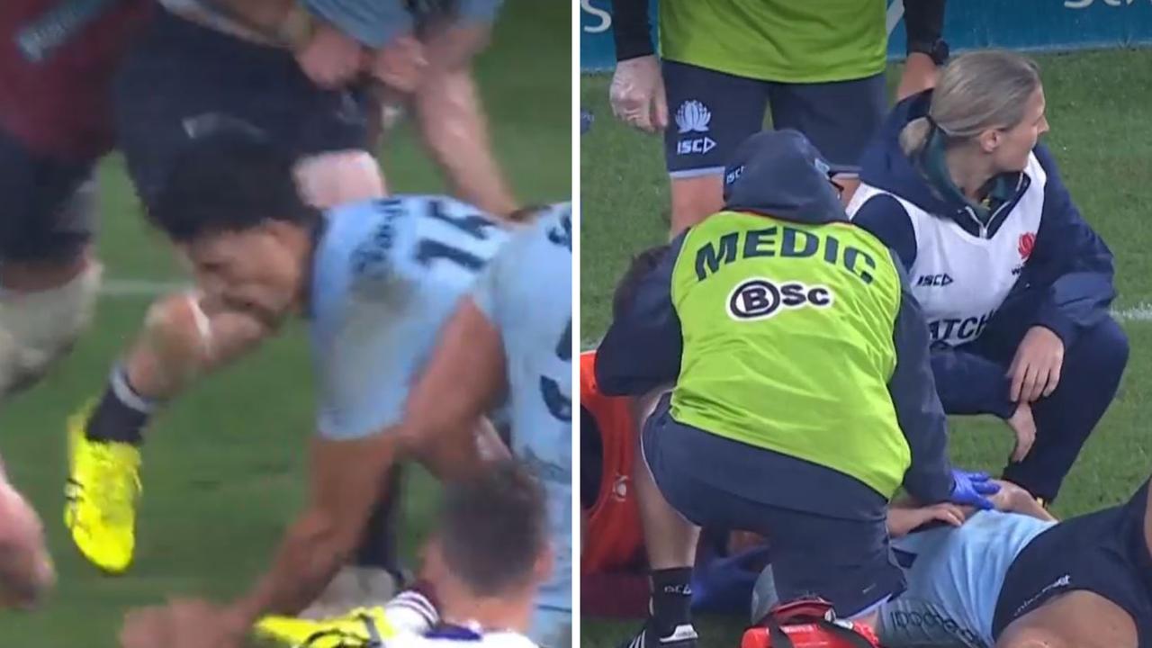 Scary Suaalii incident as star KOd in brutal head knock from teammate