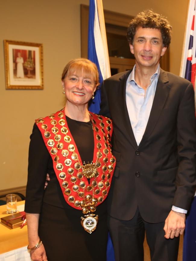 Woollahar mayor Toni Zeltzer with Liberal Cr Anthony Marano