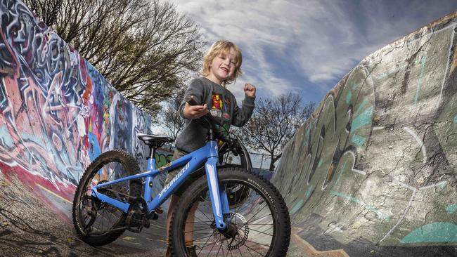 Fergus Hunnibell 5 of Hobart at the West Hobart Bowl. Picture: Chris Kidd