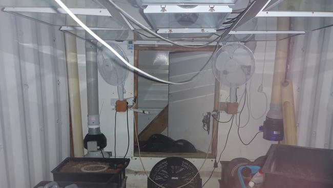 An underground bunker and grow room discovered during police raids in Longford. Picture: Tasmania Police